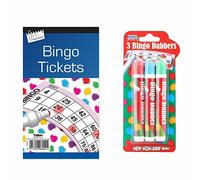 A&D 600 Bingo Tickets Assorted Colours Security Coded & 3 Bingo Dabbers Family Game
