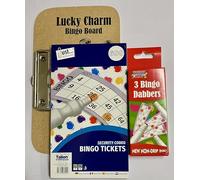 A&D Bingo Dabbers and Board Set, 3 Colourful Dabbers, 1 Board, 1 Book, Exciting Bingo Fun
