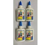 A&D Kids PVA Glue, Washable Non-Toxic Craft Glue for Toddlers & Children, 4 Pack, 60ml Each Bottle