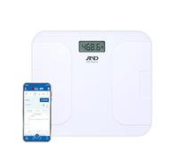 A&D Medical Premium Wireless Wide Base Weight Scale, 4 Precision Sensors for Medically Accurate Readings, Bluetooth-Enabled Weighing Machine, Smart Weighing Scale, Capacity 249 kg (550 lbs), White