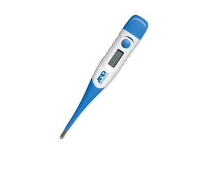 A&D Medical Digital Flex Tip Thermometer - Flexible, Fast and Accurate Reading - White/Blue, UT-113