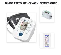 A&D UA-611 BPM + Haftek S9 Oximeter - Thermometer Vitals Kit Father's Day Gift