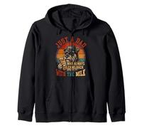 A Dad Always Came Back With Milk Father's Day Schnauzer Zip Hoodie