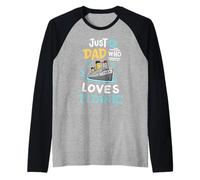 A Dad Who Loves The RMS Titanic Funny Cruise Ship Family Raglan Baseball Tee