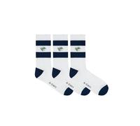 A-DAM 3-pack Crew Socks Navy Stripes Good News White size 36-40 | Underwear Outlet | Unisex | Blue 36-40