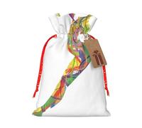 (A Dancer) Burlap Gift Bags With Drawstring, S Size Holiday Present Goody Bags For Xmas Party