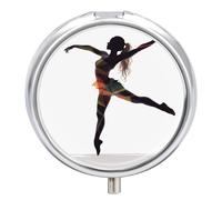 A Dancer Pill Box Waterproof Portable Medicine Pill Case Moisture Proof Metal Travel Pill Box with 3 Compartment Medicine Case
