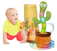 (A-Dancing Cactus Mimicking) Dancing Cactus Baby Toys, Talking Cactus Toys Repeats What You Say Baby Boy Toys, Dancing Cactus Mimicking Toy with LED English Sing Talking Voice