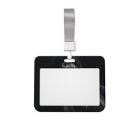 A Dark Horse ID Badge Holder with Lanyard ID Card Holders Waterproof Plastic Name Card Case Sliding ID Protector Pouch Name Tag Holders for Office Work Business