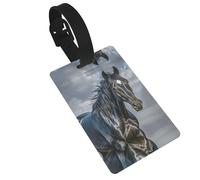 A Dark Horse Luggage Tags for Suitcases, PVC Suitcase Tag with Secure Strap Suitcase Identifier with Privacy Name Card for Travel Bag Tags Personalized Baggage Tag for Women Men