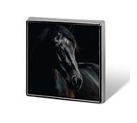 A Dark Horse Square Lapel Pin Printed Aluminum Alloy Memorial Pins Cute Funny Square Brooch Personalized Lapel Badge for Coats Suit Jackets And Wedding Gift