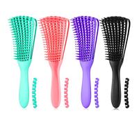 A.DASHER Detangling Hair Brush for Afro America/African Hair Textured 3a to 4c, Knots Detangler Scalp Massage Comb for Women (3 pcs, Purple)