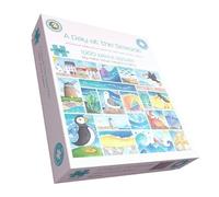 A Day at the Seaside 1000 Piece Jigsaw Puzzle for Adults - Coastal Collage by Louise Stocker - Calming Beach Puzzle Featuring Seagulls, Starfish, Puffins & Ocean Life