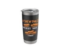 A Day in Philly Breakfast Lunch Dinner - Philly Cheesesteak Stainless Steel Insulated Tumbler