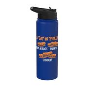 A Day in Philly Breakfast Lunch Dinner - Philly Cheesesteak Stainless Steel Insulated Water Bottle