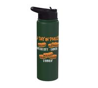 A Day in Philly Breakfast Lunch Dinner - Philly Cheesesteak Stainless Steel Insulated Water Bottle