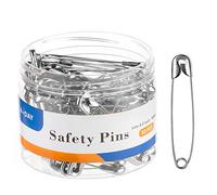 A+DAY Large Safety Pins 2.2 Inch (56mm), Size 4, 80-Count, Nickel Finish