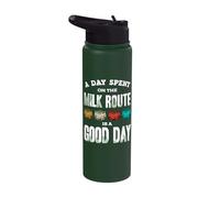 A Day Spent On The Milk Route Good Day Milkman Dairy Farmer Stainless Steel Insulated Water Bottle
