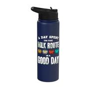 A Day Spent On The Milk Route Good Day Milkman Dairy Farmer Stainless Steel Insulated Water Bottle