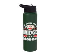 A Day Spent Playing Bridge is A Good Day Bridge Player Stainless Steel Insulated Water Bottle
