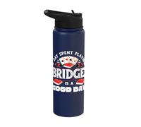 A Day Spent Playing Bridge is A Good Day Bridge Player Stainless Steel Insulated Water Bottle