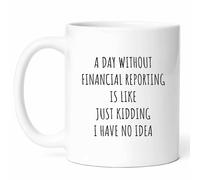 A Day Without Financial Reporting Mug - Accounting Analysis Coffee Cup - Business Funny Gift from Colleagues - Finance Tea Mugs - Economic Study11Oz Drinking Cups for Analysts, Birthday, Him