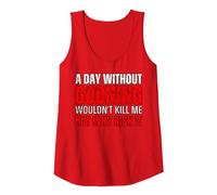 A Day Without Gooning Wouldn't Kill Me But Why Risk It Meme Tank Top, Women, Red, Medium