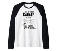 A Day Without Karate is Like Just Kidding I Have No Idea Raglan Baseball Tee