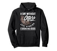 A Day Without Sea Otter Cartoon Pullover Hoodie