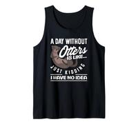 A Day Without Sea Otter Cartoon Tank Top