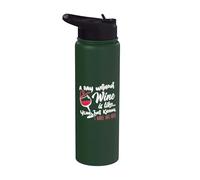 A Day Without Wine is Like Just Kidding - Wine Drinker Funny Stainless Steel Insulated Water Bottle