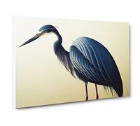 A Dazzling Heron Bird Canvas Wall Art Print Ready to Hang, Framed Picture for Living Room Bedroom Home Office Décor, 30x20 Inch (76x50 cm)