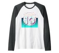 A Decade of 10: Retro Gaming Birthday Celebration Raglan Baseball Tee, Men, Dark Heather/White, XL
