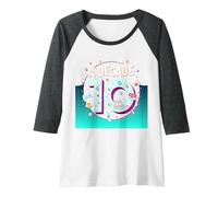 A Decade of 10: Retro Gaming Birthday Celebration Raglan Baseball Tee, Women, Dark Heather/White, L