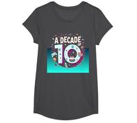 A Decade of 10: Retro Gaming Birthday Celebration T-Shirt, Girls, Dark Heather Grey, XS