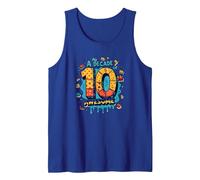 A Decade of 10th Awesome: Celebratory Fun Icons Tank Top, Men, Royal Blue, M