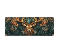 A Deer In The Bushes Mouse Pad In Big Extended Non-Slip Rubber Base Mousepad With Stitched Edges Gaming Pc Desktop Large Mouse Pad 11.8x31.5