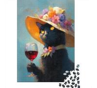 A Delicate Black Cat Jigsaw Puzzles for Adults Animal Puzzle Game 1000 Piece Impossible Puzzle Home Decoration Gifts 1000pcs (75x50cm)