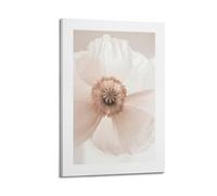 A Delicate Close-up Poster of A White Poppy Flower with A Vibrant Coral Pink And Grey Center Poster Decorative Painting Canvas Wall Posters And Art Picture Print Modern Family Bedroom Decor Posters 08