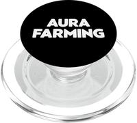 A design that says Aura Farming PopSockets PopGrip for MagSafe