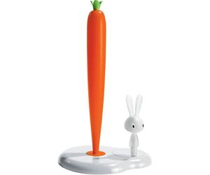 A di Alessi Bunny and Carrot Kitchen Roll Holder, Tall, White