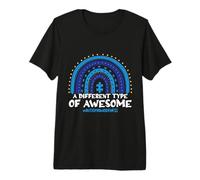 A Different Type of Awesome Blue Rainbow Autism Awareness Premium T-Shirt