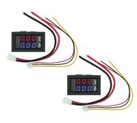 A-DIGISHUO 2Pcs 0.28" Digital Voltmeter Ammeter | DC 100V 10A Amp Voltage Current Meter Tester | 0.28 Inch 3 Bits Blue + Red Dual LED Display Panel with Connect Wires