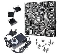 A-DIGISHUO 4Pack 120mm 220V High Speed Cooling Fan with PWM Adjustable Speed Controller for PC Case Server Cabinet Ventilation