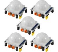 A-DIGISHUO 5Pcs HC-SR501 Human Infrared Sensor Module PIR IR Body Motion Detector Module Pyroelectric Switch DC4.5-20V for Arduino for Raspberry Pi Blue Version