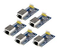A-DIGISHUO 5PCS W5500 Network Module Full Hardware TCP/IP Protocol Stack Ethernet 51/ STM32 Microcontroller 3.3V 5V Compatible with Ardui no Including E-Book