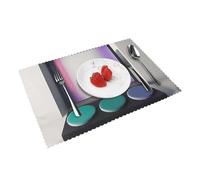 A Dim Color Palette Pattern Elegant Placemats Set Of 4 - Customized Spring Dining Table Decor, Heat Resistant, Durable Polyester Table Mats For Home And Hotel