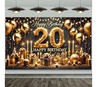 A -dimensional banner for celebrating a happy 20th birthday made of adjustable material