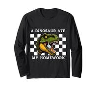A Dinosaur Ate My Homework School Excuse Funny Long Sleeve T-Shirt