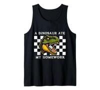 A Dinosaur Ate My Homework School Excuse Funny Tank Top